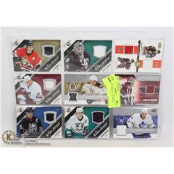 SHEET OF 9 NHL JERSEY INSERT CARDS