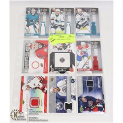 SHEET OF 9 NHL JERSEY INSERT CARDS