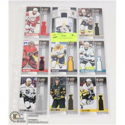 SHEET OF 9 NHL JERSEY INSERT CARDS