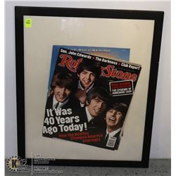 FRAMED ROLLING STONE BEATLES 40 YEAR