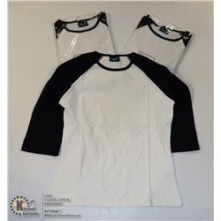 THREE COZY CREEK WOMENS BLACK/ WHITE SHIRTS