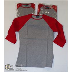 THREE COZY CREEK WOMENS RED/ GREY SHIRTS