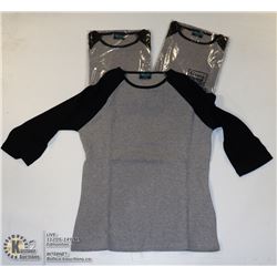 THREE COZY CREEK WOMENS BLACK/ GREY SHIRTS