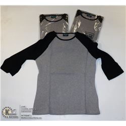 THREE COZY CREEK WOMENS BLACK/ GREY SHIRTS