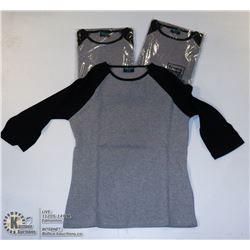 THREE COZY CREEK WOMENS BLACK/ GREY SHIRTS