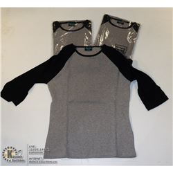 THREE COZY CREEK WOMENS BLACK/ GREY SHIRTS