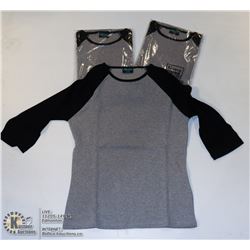 THREE COZY CREEK WOMENS BLACK/ GREY SHIRTS