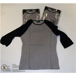 THREE COZY CREEK WOMENS BLACK/ GREY SHIRTS