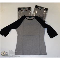 THREE COZY CREEK WOMENS BLACK/ GREY SHIRTS