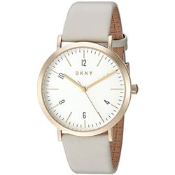 NEW DKNY WHITE DIAL LEATHER STRAP MSRP $199 WATCH.