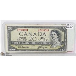 1954 CANADIAN '' DEVIL FACE'' TWENTY DOLLAR BILL