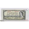 Image 1 : 1954 CANADIAN '' DEVIL FACE'' TWENTY DOLLAR BILL