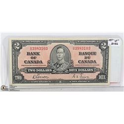 1937 CANADIAN TWO DOLLAR BILL