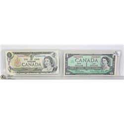 1967 AND 1973 CANADIAN ONE DOLLAR BILLS