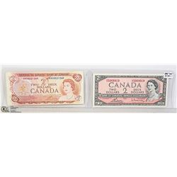 1954 AND 1974 CANADIAN TWO DOLLAR BILLS