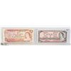 Image 1 : 1954 AND 1974 CANADIAN TWO DOLLAR BILLS