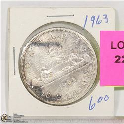1963 CNDN SILVER DOLLAR COIN