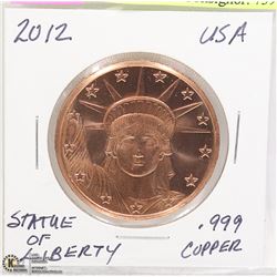 2012 .999 COPPER STATUE OF LIBERTY