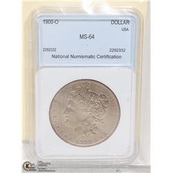 1900-O GRADED MORGAN DOLLAR-NICE TONING