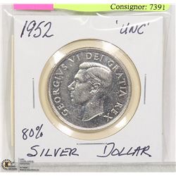 1952 CANADA SILVER DOLLAR