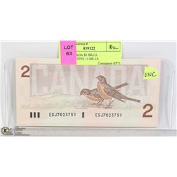 1986 CANADA $2 BILLS CONSECUTIVE 11 BILLS