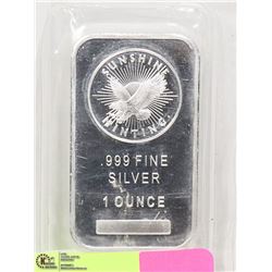 TROY OUNCE .999 SILVER BAR SUNSHINE MINT