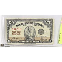 1923 CANADIAN SHINPLASTER