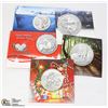 Image 1 : LOT OF 5 CANADIAN MINT 20 DOLLAR FINE SILVER ASST