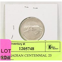 1967 CANADIAN CENTENNIAL 25 CENTS