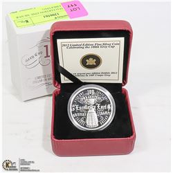 2012 LIMITED EDITION FINE SILVER COIN CELEBRATING