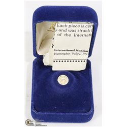 MINI 14K GOLD KRUGERRAND WITH COA