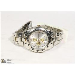 SUISSE MENS STAINLESS STEEL QUARTZ WATCH