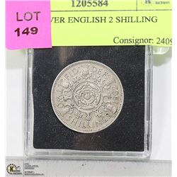 1962 SILVER ENGLISH 2 SHILLING COIN