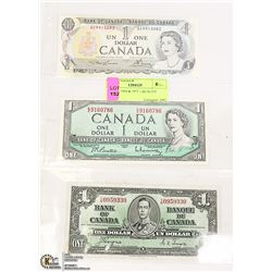 CANADIAN $1- 1937, 1954 & 1973 + QUALITY  BILLS