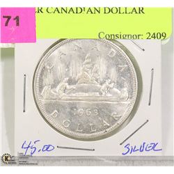 1963 SILVER CANADIAN DOLLAR