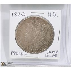 1880 US MORGAN SILVER DOLLAR (F-VF) -