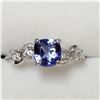 Image 1 : 10KT WHITE GOLD TANZANITE AND DIAMOND RING SZ 6.5