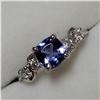 Image 2 : 10KT WHITE GOLD TANZANITE AND DIAMOND RING SZ 6.5