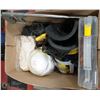 Image 1 : LARGE BOX OF TOOLS, PPE AND ACCESSORIES -