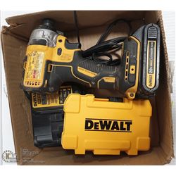 DEWALT 1/4" IMPACT DRIVER, CHARGER & BATTERY