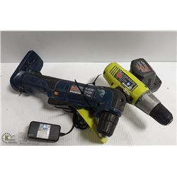 3 PCS RYOBI 18V TOOLS  90 DEGREE DRILL WORK GREAT