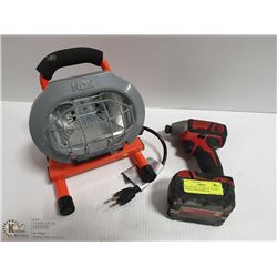 MILWAUKEE 1/4" IMPACT DRIVER, WORKS, AND WORKLIGHT