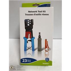 23PC NETWORK TOOL KIT CRIMPER STRIPPER PUNCH DOWN