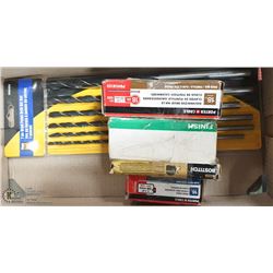 3.5 FULL BOXES BRADS + NEW SET LONG WOOD BITS