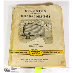 1958 EDMONTON TELEPHONE DIRECTORY PHONE BOOK