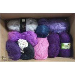A BOX OF MOHAIR YARN