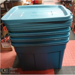 SET OF 4 RUBBERMAID ROUGHNECK STORAGE