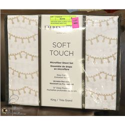 NEW KING SIZE LAUREN TAYLOR MICROFIBER SHEET SET