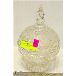 CRYSTAL CANDY DISH 10 INCH TALL