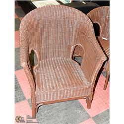 2 ASSORTED SIZE WICKER CHAIRS